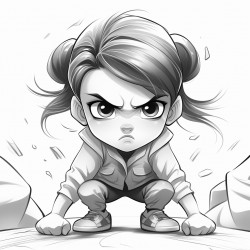 a little girl angry
