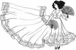 flamenco passport that includes a flamenco dancer fan castanets shawl shoes spanish flag