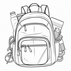 a bagpack filled with things from school