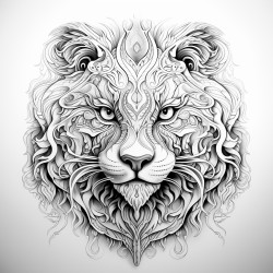 detailed line art animal mandala sytle suited for coloring book