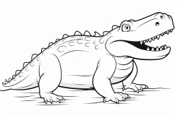 a full body coloring page of an alligator