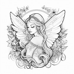 beautiful fairy that has beautiful wings flying around to help animal in the forest