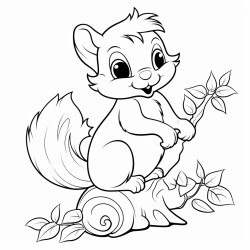 a cute little  squirrel sitting on a tree branch