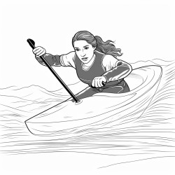 olympic canoe slalom female simple seen from a distance