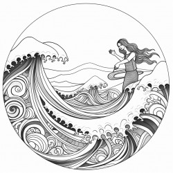 ocean with teens surfing
