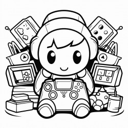 kawaii style gamer theme