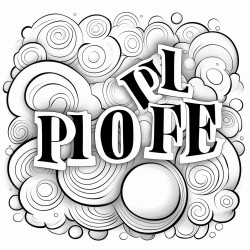 says be present in bubble letters with a patterned background