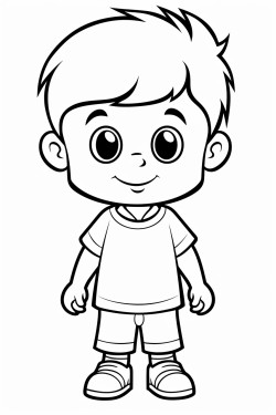 black and white cartoon simple line art kids coloring book
