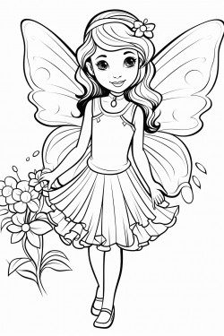 fairy with butterfly wings and butterflies everywhere