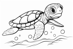 baby sea turtle swimming