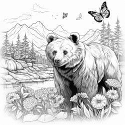 bear with butterfly