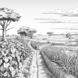 field with crops in africa