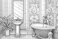 art deco bathroom sink plandtsm floral walls