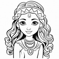 princess with long hair and looks more indian