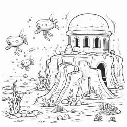 aliens exploring underwater ruins