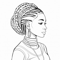african young woman with braids