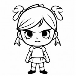 a little girl angry