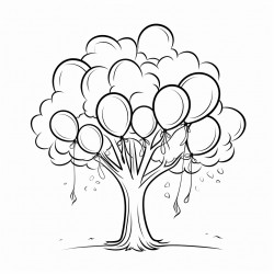 balloons on a tree