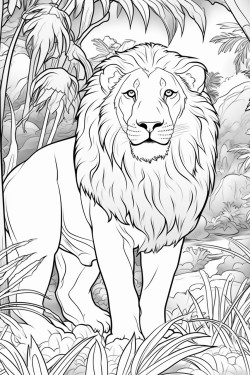 lion in the jungle
