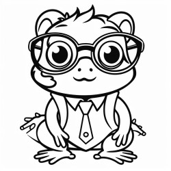 a cute frog wearing glasses