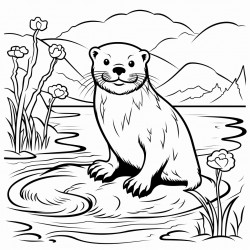river with otter