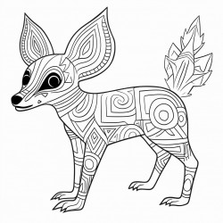create a pencil sketch worksheet of an alebrije