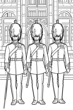 united kingdom kings guards in changing ceremony