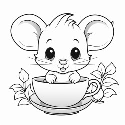 a cute mouse in a teacup