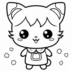kawaii cartoon colouring pages