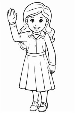 woman waving