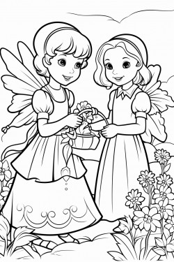 fairies picking flowers