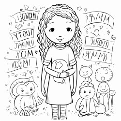 i am human colouring sheet about compassion kindness fairness thoughtfulness listening