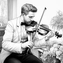 man playing the violin