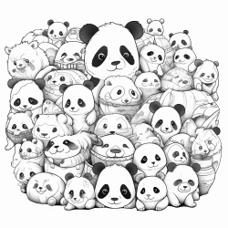 50 pandas different style ocupations etc character human like an nft collection