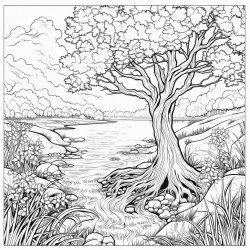 tree at river