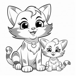 kitties mom and bany