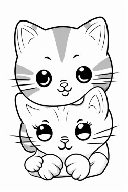 kawaii cats snuggling
