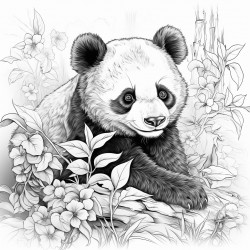 panda eating leaves