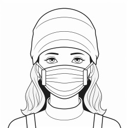 a woman with a mask on her head