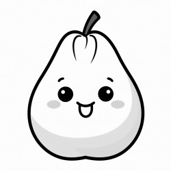 kawaii pear with bold lines