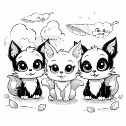 4adorable black cats with bats