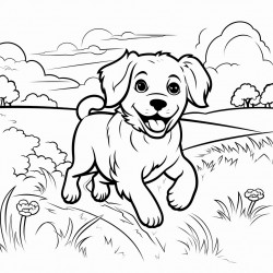 dog running in a field