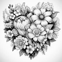 heart shaped  flowers all kind