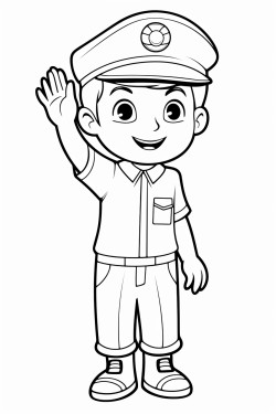 flight attendant in short sleeve shirt waving