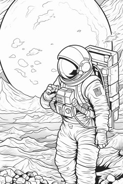 astronaut taking a picture by a planet