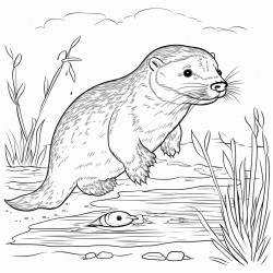 river with otter kingfisher and trout
