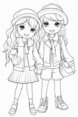 fashionable friend group of girls