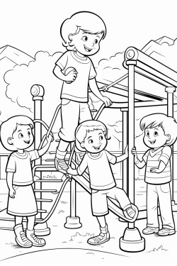 boys and girls on playground