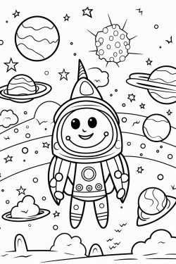 space adventure with rockets planets and friendly aliens