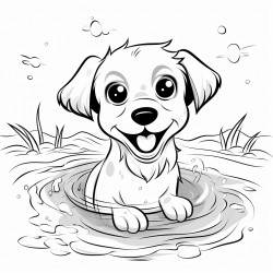 dog swimming